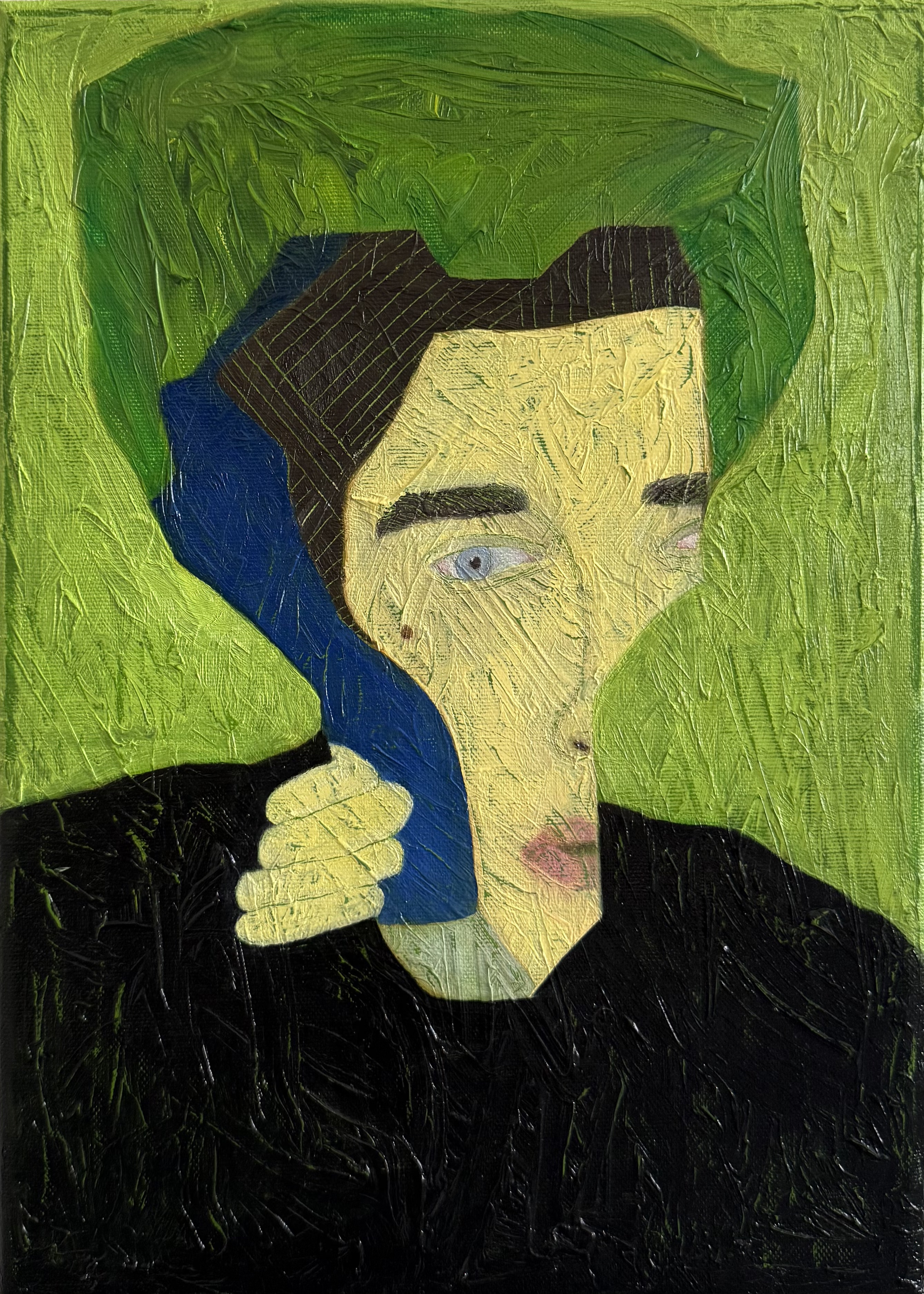 Knock Knock - Oil painting by Piero Montezaro, 2026